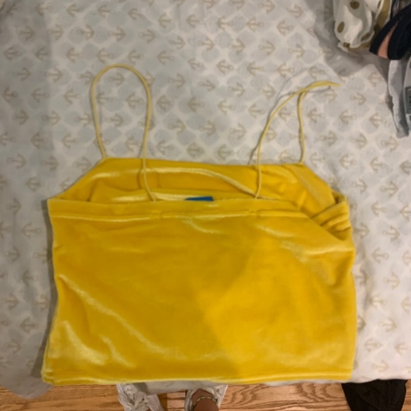 Emma Chamberlain High Key Yellow Velvet Tank Top - Picture 3 of 5